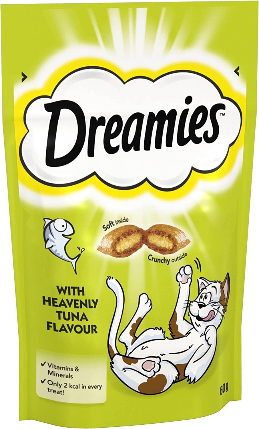 Dreamies Cat Treats, Tasty Snacks with Tempting Tuna, 8 Pouches of 60 g?5998749122228