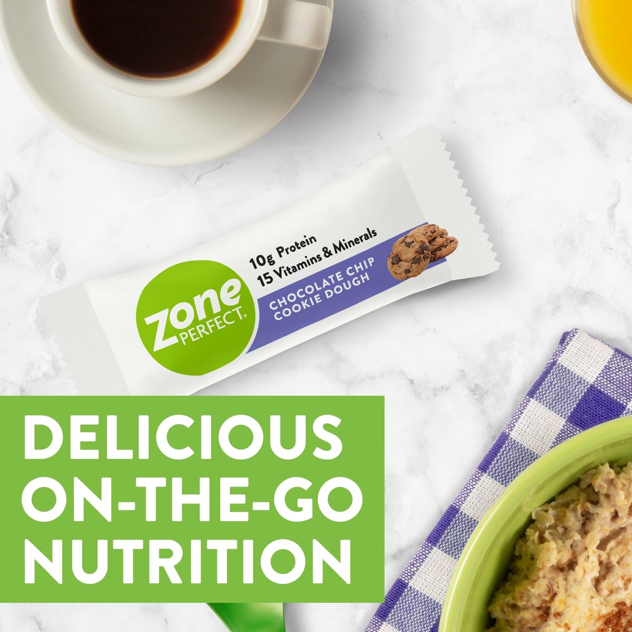 ZonePerfect Protein Bars | 10g Protein | 15 Vitamins & Minerals | Nutritious Snack Bar | Chocolate Chip Cookie Dough | 20 Bars