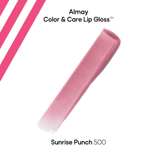 Almay Color & Care Hydrating Lip Gloss, Soft Natural Hues, Prebiotic Complex, Hyaluronic Filling-Sphere Technology, 200 Rose Glow, 0.1 Fl Oz