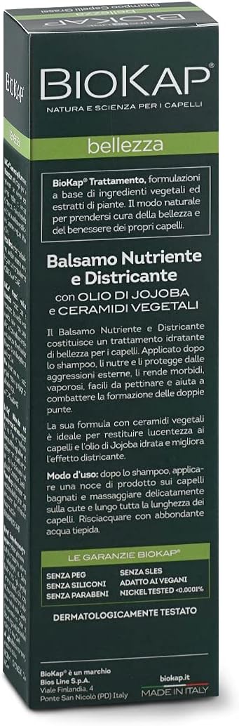 Biokap Premium Balsam Conditioner 125 Ml | Jojoba Oil - Anti-Fizz - Vegetable Ceramides - Vegan - Silicone Free - Paraben Free