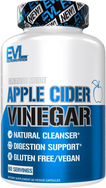 Evlution Cleansemode Apple Cider Vinegar Capsules Nutrition Vegan ACV Pills for Detox and Cleanse with Cayenne Pepper for Digestive Weight Management and Metabolism Support - 60 Servings