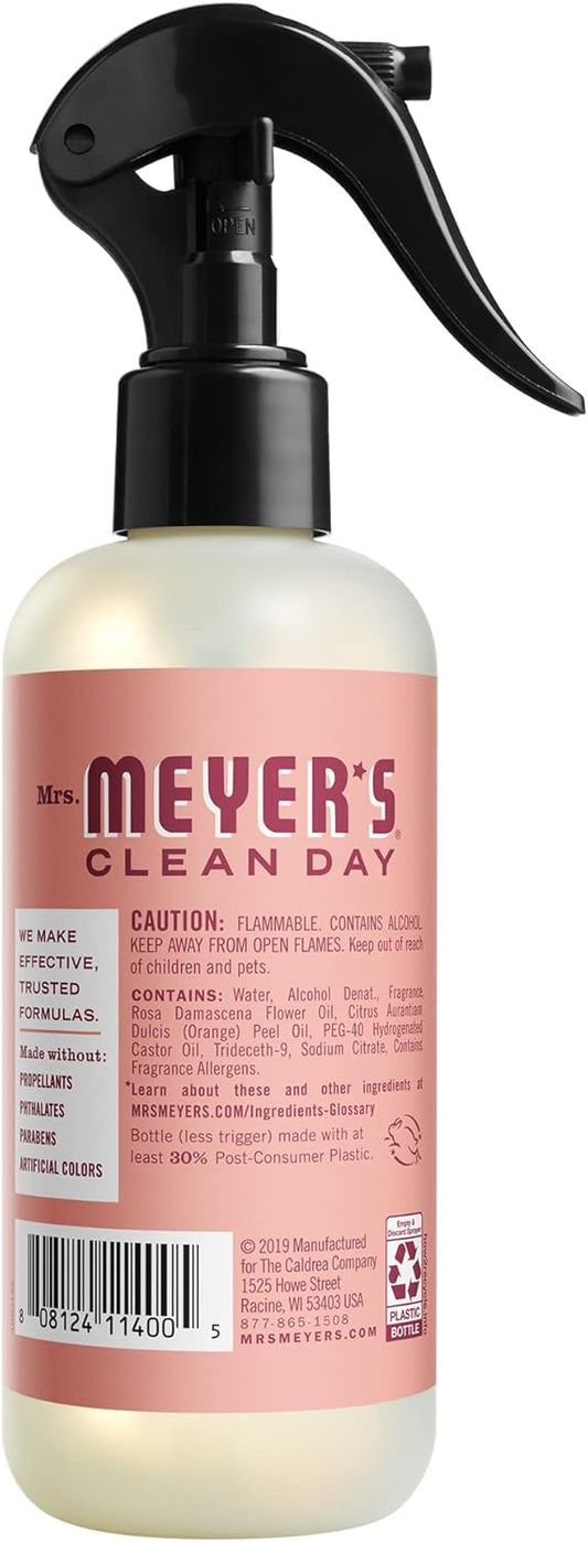 Mrs. Meyer'S Clean Day Room And Air Freshener Spray, Non-Aerosol Spray Bottle Infused With Essential Oils, Rose, 8 Fl. Oz