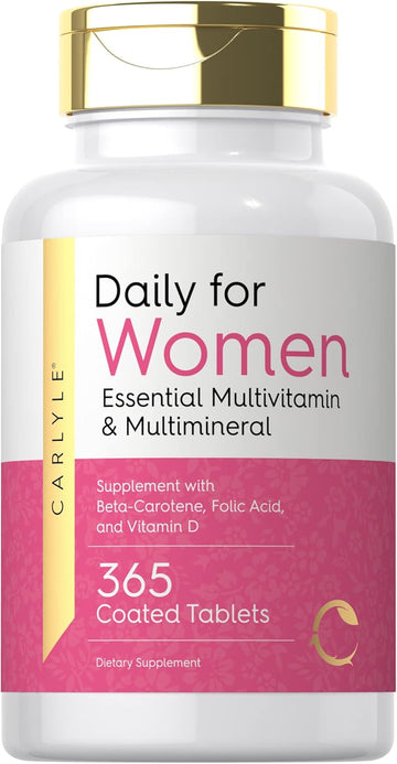 Carlyle Women'S Daily Multivitamin | 365 Tablets | Vitamin And Mineral Supplement | Non-Gmo, Gluten Free Pills