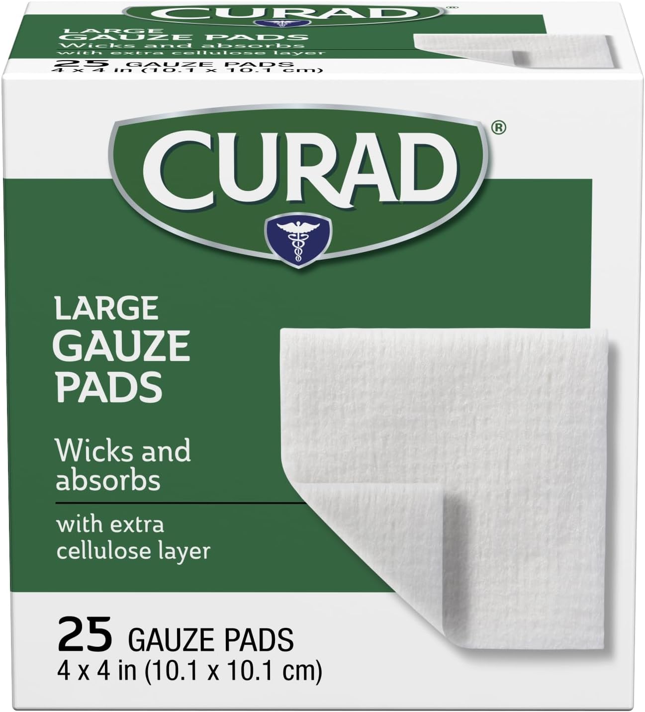 Curad Large Pro-Gauze Pads, 4" X 4", 25 Count (Pack Of 24)