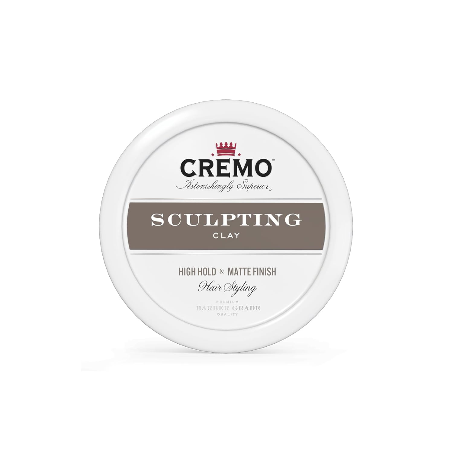 Cremo Premium Barber Grade Hair Styling Sculpting Clay, High Hold, Matte Finish, 4 Oz