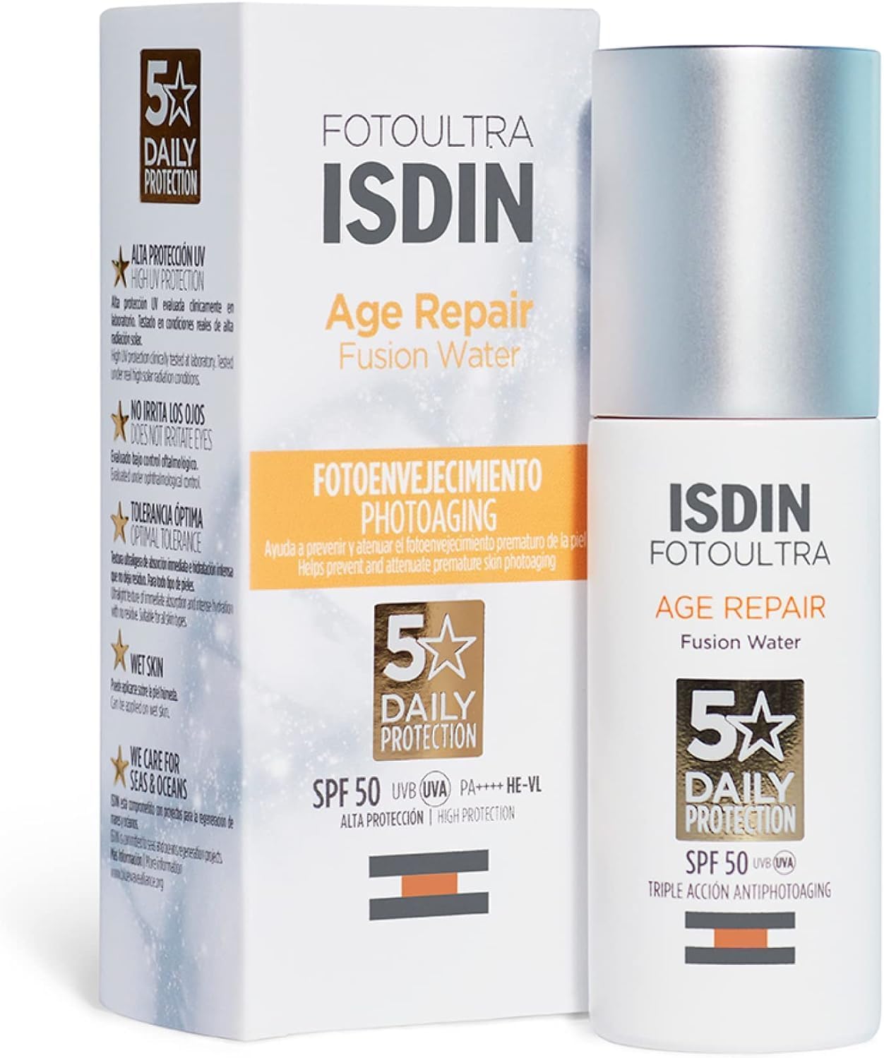 ISDIN FotoUltra Age Repair FW SPF 50 50ml | Daily facial sun cream | Triple anti-ageing action