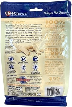 Pet Factory Carechewz Collagen Mini Rovers Dog Chew Treats - Natural Flavor, 8 Oz