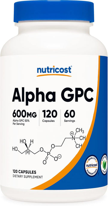 Nutricost Alpha GPC 600mg, 120 Vegetarian Capsules - Non-GMO and Gluten Free, 300mg Per Capsule