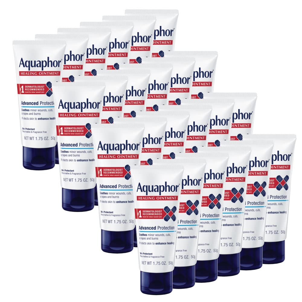 Aquaphor Healing Ointment - Travel Size Protectant For Cracked Skin - Dry Hands, Heels, Elbows, Lips, 1.75 Oz (Pack Of 24) - Packaging May Vary