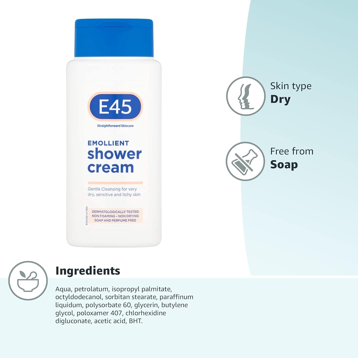 E45 Body Wash for Dry, Sensitive & Itchy Skin - Shower Gel Creme for Men & Women - E45 Shower Cream to Moisturise for Soft Skin – Maintain Skin pH - Eczema Body Wash - Dermatologically Tested - 200 ml : Amazon.co.uk: Beauty