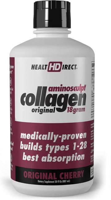Health Direct – Aminosculpt Liquid Collagen – 30 Fl Oz – 18 Grams Of Premium Medical-Grade Collagen Liquid For Women – Original Cherry