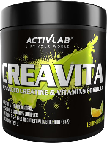 Activlab Creavita | Jar 300G | 30 Servings | Lemon-Lime Flavor | Creatine | Taurine | B Vitamins | Increasing Strength | Powder | 3X Lab Tested