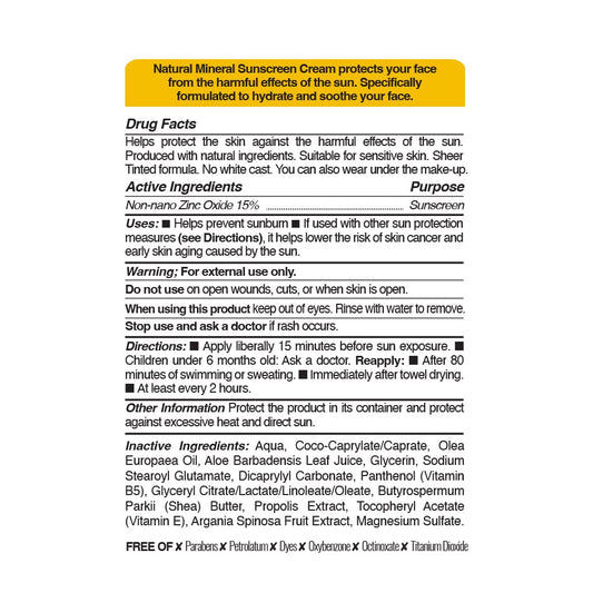 Bee And You Spf 50 Facial Sunscreen, Uv Protection, Clear, Sensitive, Acne-Prone Skin, Mineral-Based Zinc Oxide, Propolis Extract, 100% Natural, Hypoallergenic, 1.35 Oz