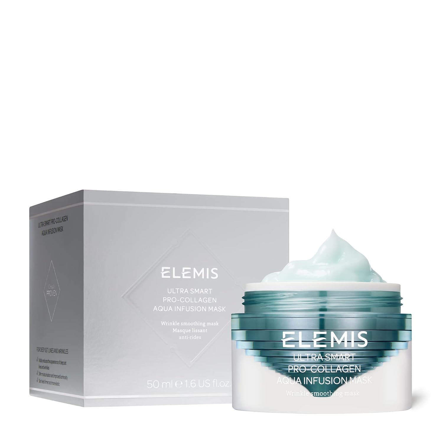 ELEMIS ULTRA SMART Pro-Collagen Aqua Infusion Mask | Cooling Gel Treatment Hydrates, Revitalizes, and Plumps for a Firmer, Younger Appearance | 50 mL : Beauty & Personal Care