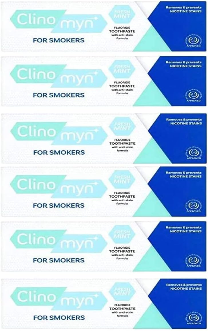 Clinomyn Anti-Stain Flouride Toothpaste For Smokers - Pack Of 6