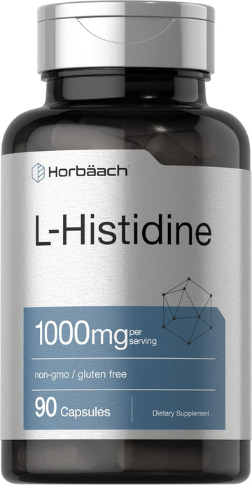 Horbäach L-Histidine 1000Mg 90 Capsules | Non-Gmo And Gluten Free | Pharmaceutical Grade