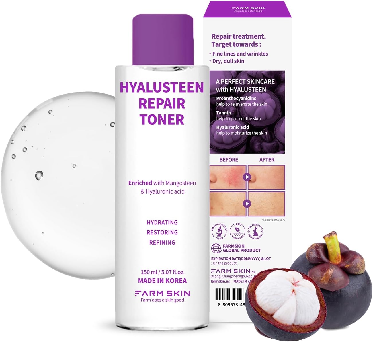 Superfood For Skin Hyalusteen Repair Toner - Hydrating Skin Toner/Hyaluronic Acid Toner For Face/Normal To Dry Skin/Korean Skin Care (5.07Fl.Oz, 150Ml)