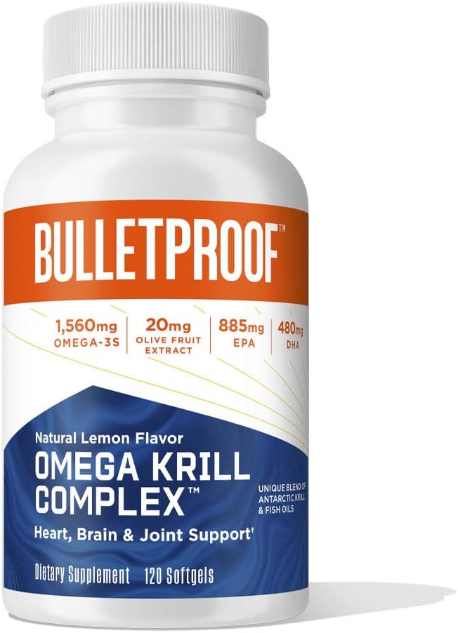 Bulletproof Omega Krill Complex, Lemon Flavor, 120 Softgels, 1560mg Om