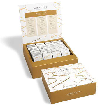 Tea Forte Single Steeps Loose Leaf Winter Chalet Tea Sampler, Assorted Variety Tea Chest Box, Single Serve Pouches, 28 Count (Pack Of 1)