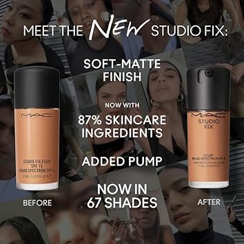 Mac - Studio Fix Fluid Foundation Spf 15 24H Matte + Fat Control, Nw20 Beige