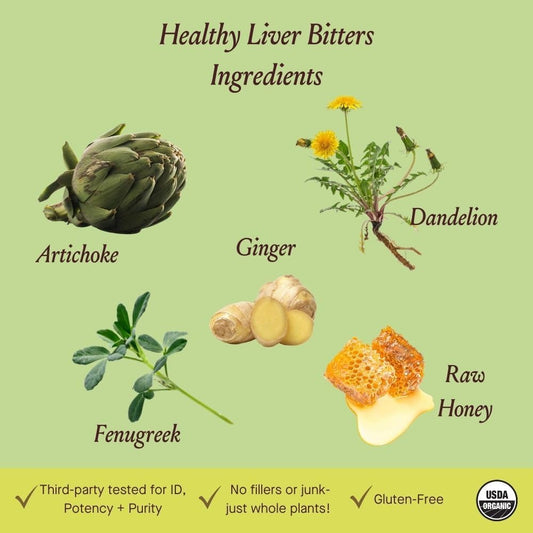 Urban Moonshine Healthy Liver Bitters - Certified Organic - Encourages Healthy Production & Release Of Bile* - Digestive Health - Supports Liver Function* - Gentle Detox* - Digestive Bitters - 2 Fl Oz