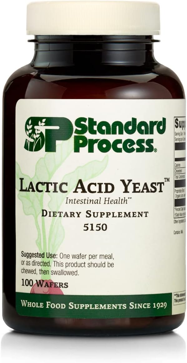 Standard Process Lactic Acid Yeast - Whole Food Gi, Digestion And Digestive Health, Saccharomyces Cerevisiae - 100 Wafers