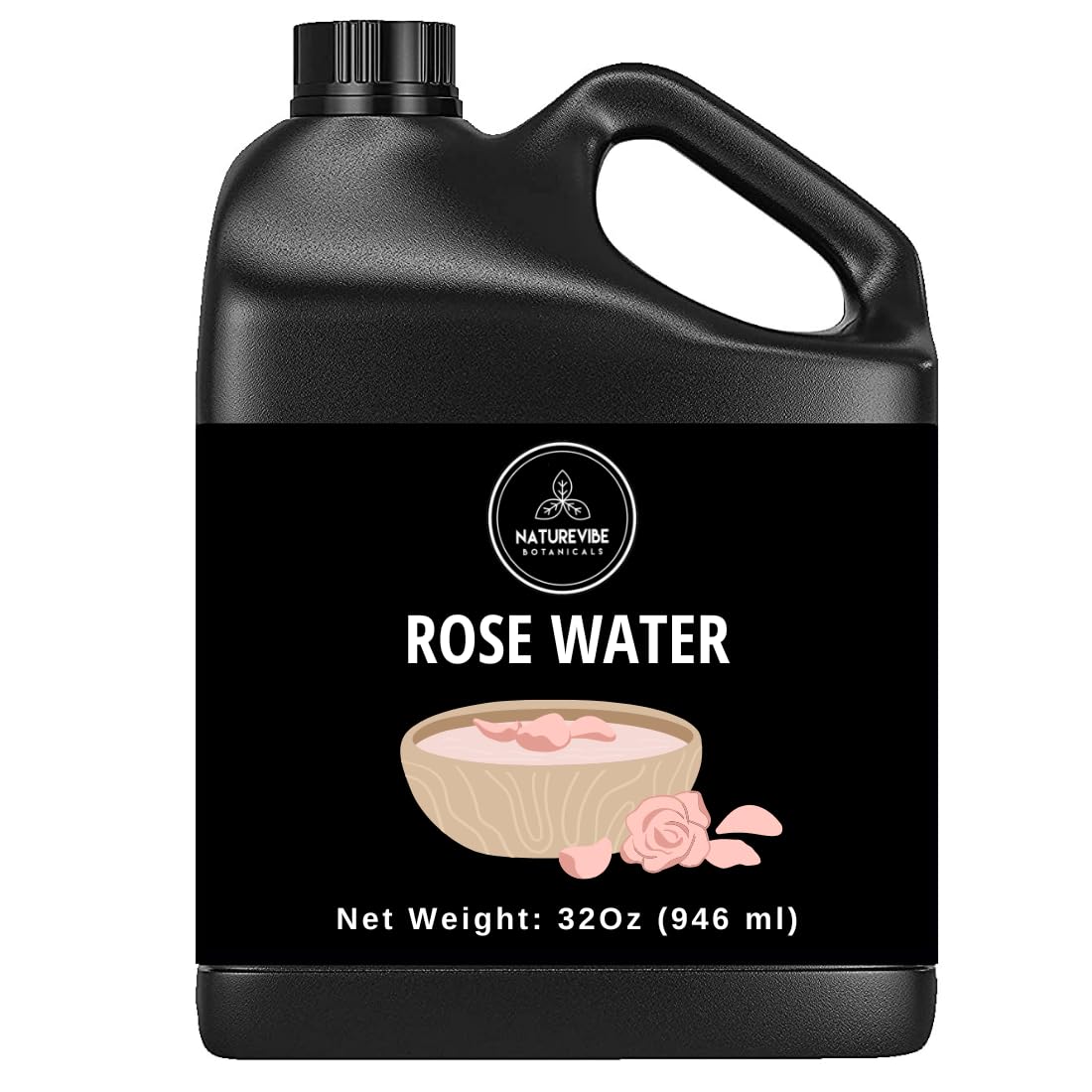 Naturevibe Botanicals Premium Rose Water (32oz) | 100% Pure and Natural | Liquid Toner | Hydrating Mist for Face and Hair | Soothes and Calms all Skin Types