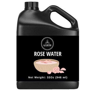 Naturevibe Botanicals Premium Rose Water (32oz) | 100% Pure and Natural | Liquid Toner | Hydrating Mist for Face and Hair | Soothes and Calms all Skin Types