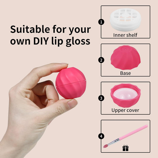 Longway 0.24Oz (7Ml) Empty Lip Balm Sphere Containers | Screw Cap Lipstick Tubes/Chapstick Tubes/Chapstick Holder For Lip Gloss & Bpa Free (Rose)