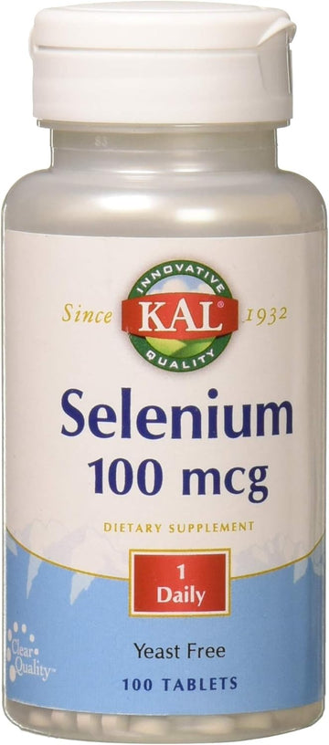 Kal 100 Mcg Selenium Yeast Free Tablets, 100 Count