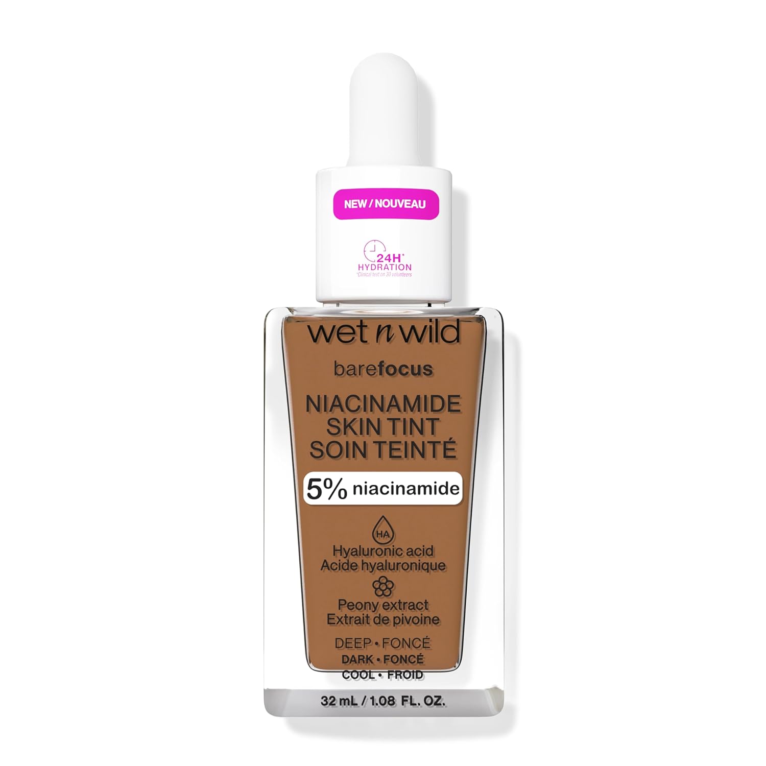 wet n wild Bare Focus Skin Tint, 5% Niacinamide Enriched, Buildable Sheer Lightweight Coverage, Natural Radiant Finish, Hyaluronic & Vitamin Hydration Boost, Cruelty-Free & Vegan - Deep : Beauty & Personal Care