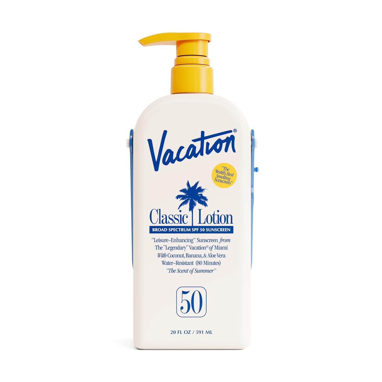 Vacation Classic Lotion Spf 50 Sun Jug, Broad Spectrum Bulk Sunscreen Spf 50, Water Resistant Sunblock, Suntan Lotion With Pump, Vegan, Family-Size, 20 Fl. Oz
