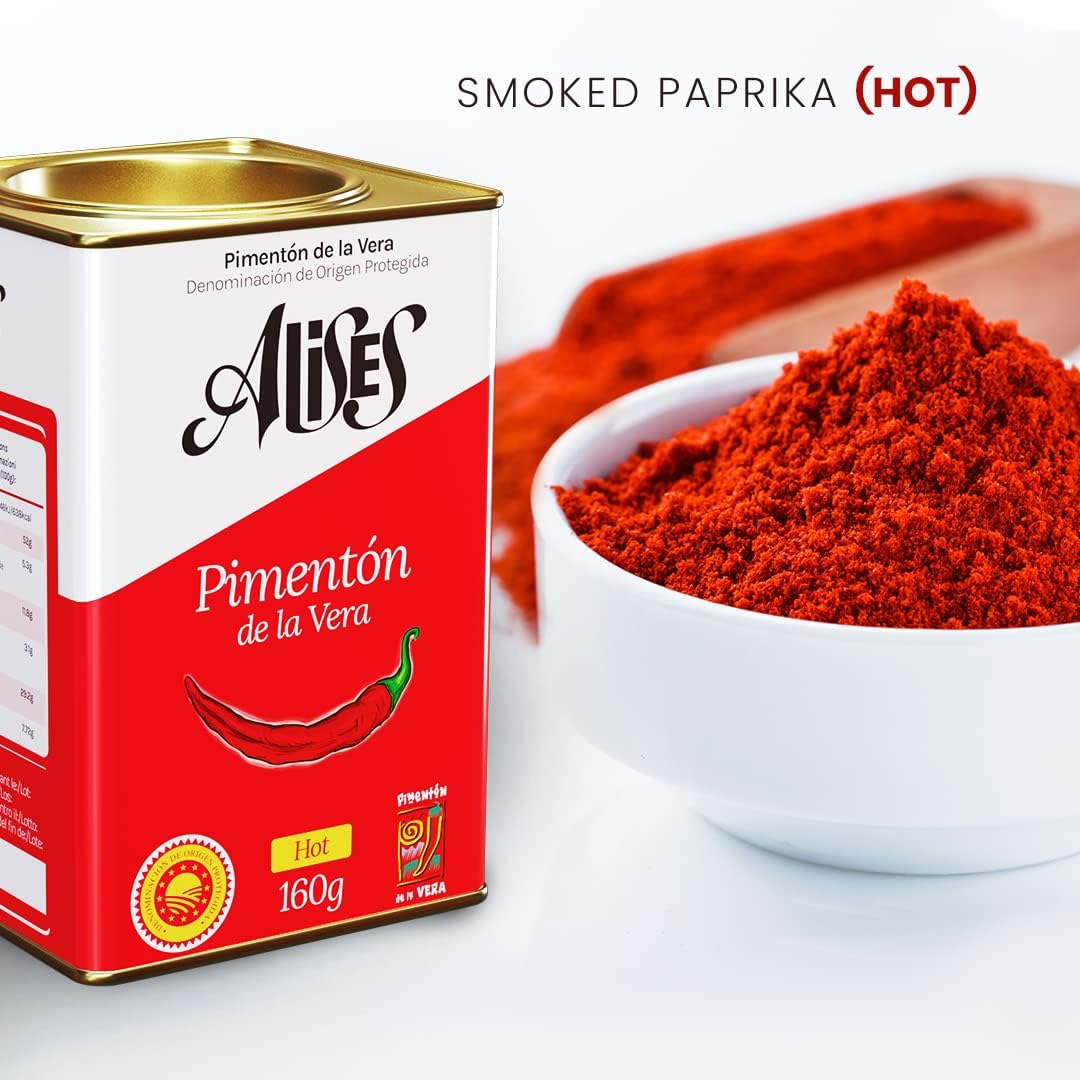 Alises Hot + Sweet Smoked Paprika Powder 75G X2 - D.O.P. Pimenton De La Vera (Dulce Y Picante) - Authentic Spanish Paprika Seasoning