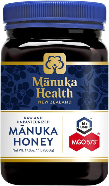 Manuka Health Umf 16+/Mgo 573+ Manuka Honey (500G/17.6Oz), Superfood, Authentic Raw Honey From New Zealand