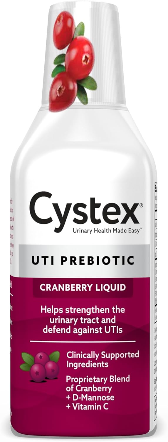 Cystex Uti Support & Urinary Health Supplement - Sugar-Free Cranberry Prebiotic With D-Mannose, Vitamin C, & Bromelain For Uti Protection & Maintenance - Liquid Formula For Men & Women - 7.6 Oz