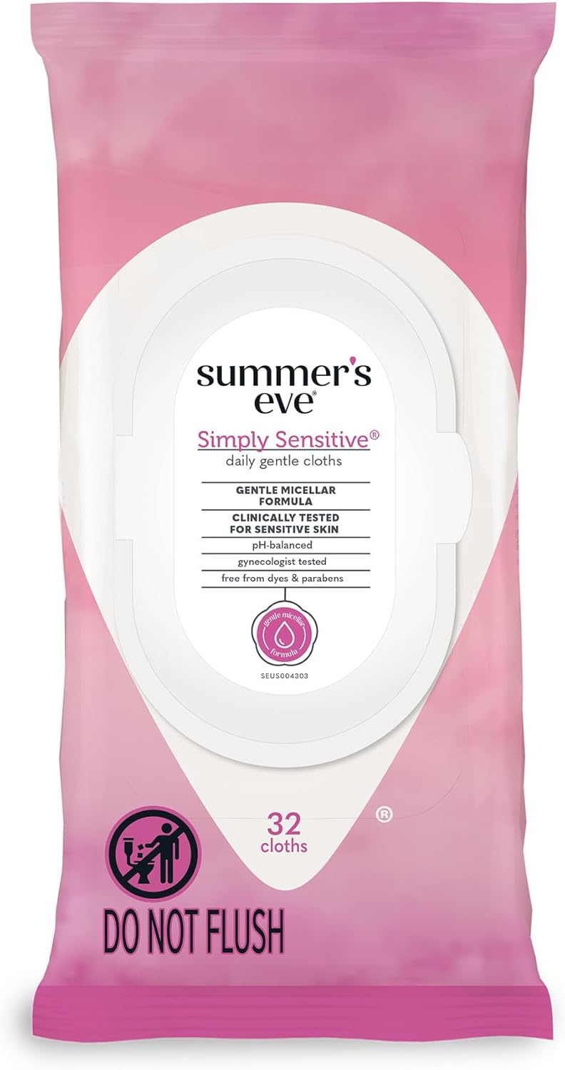 Summer's Eve Blissful Escape & Simply Sensitive Daily Feminine Wipes, 32 Count : Health & Household