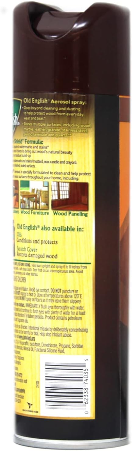 Old English Aerosol Wood Protector & Cleaner, Fresh Lemon 12.5 oz Can : Health & Household
