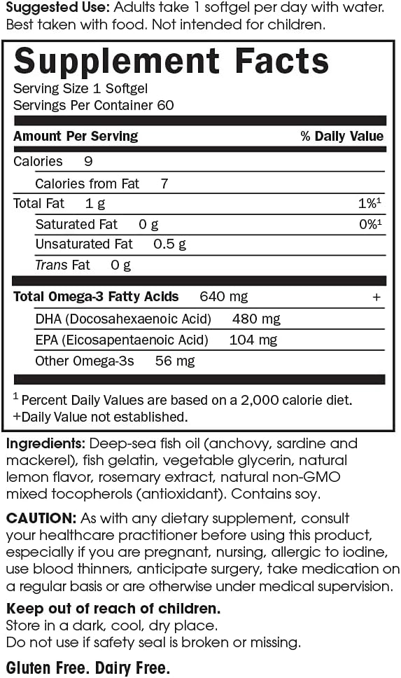 Garden of Life Prenatal DHA Omega 3 Fish Oil - Minami Natural Prenatal, 60 Softgels : Health & Household