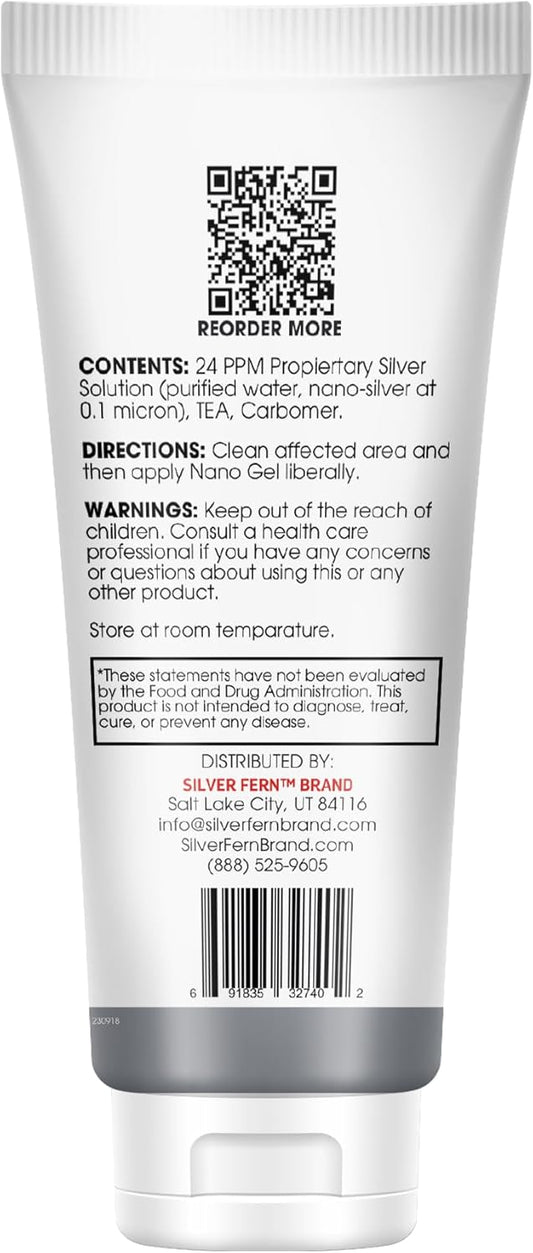 Silver Fern Brand – Nano Gel Frequency Charged Silver 24Ppm – Skin Support For Cuts, Burns, Imbalances & Irritations – Fast-Absorbing Silver Gel – Microbiome-Friendly & Gras Certified – 4 Oz