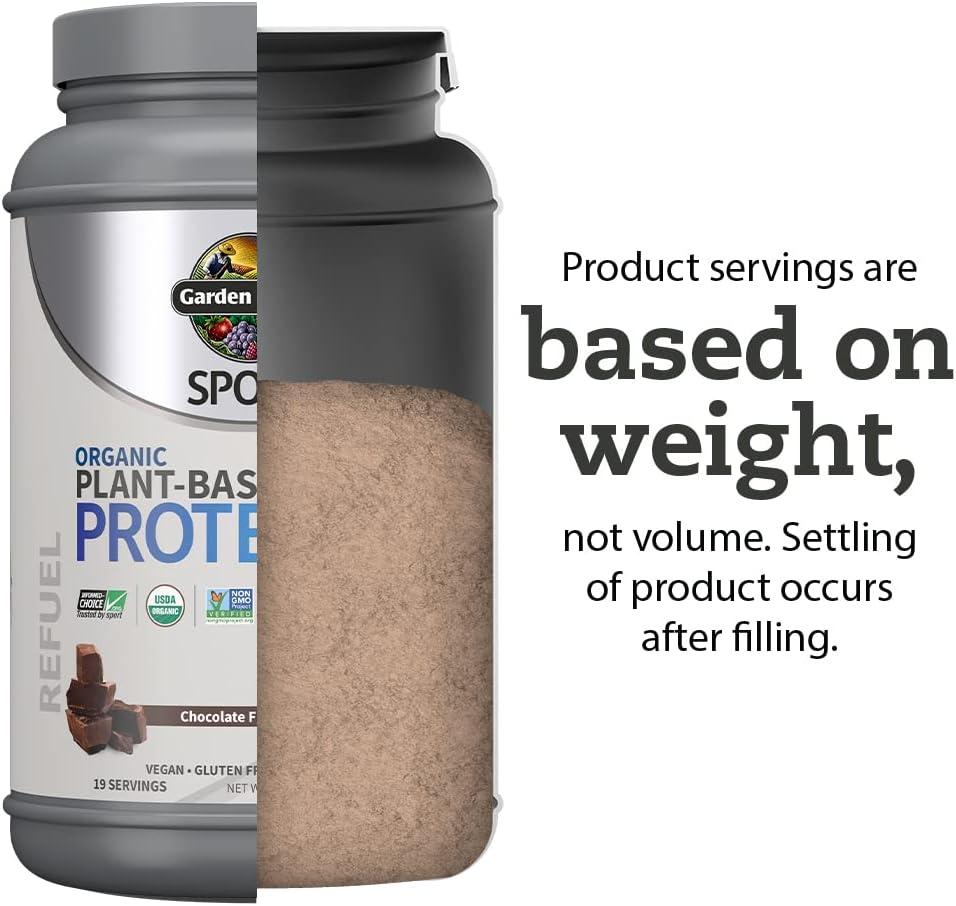 Organic Vegan Sport Protein Powder, Chocolate - Probiotics, BCAAs, 30g Plant Protein for Premium Post Workout Recovery, NSF Certified, Keto, Gluten & Dairy Free, Non GMO, Garden of Life - 19 Servings