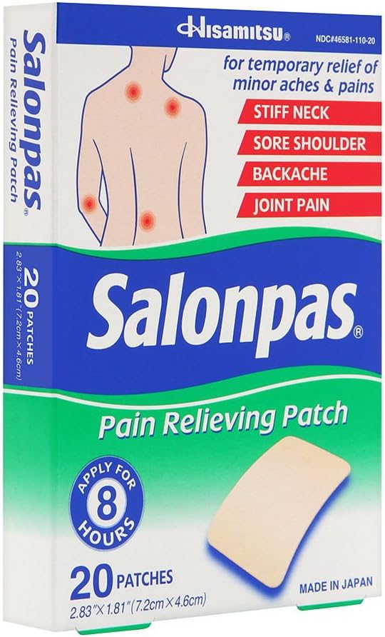 SALONPAS Pain Relieving Patch 2.83"x1.81" 60 Patches (20 Patches)