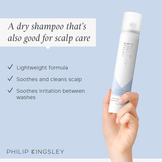 Philip Kingsley One More Day Refreshing Dry Shampoo Spray For Hair And Scalp, Oil Absorbing Volumizing Soothing Cleansing Between Washes Leave-In No-Rinse Shampoo For Oily All Hair Types, 50Ml