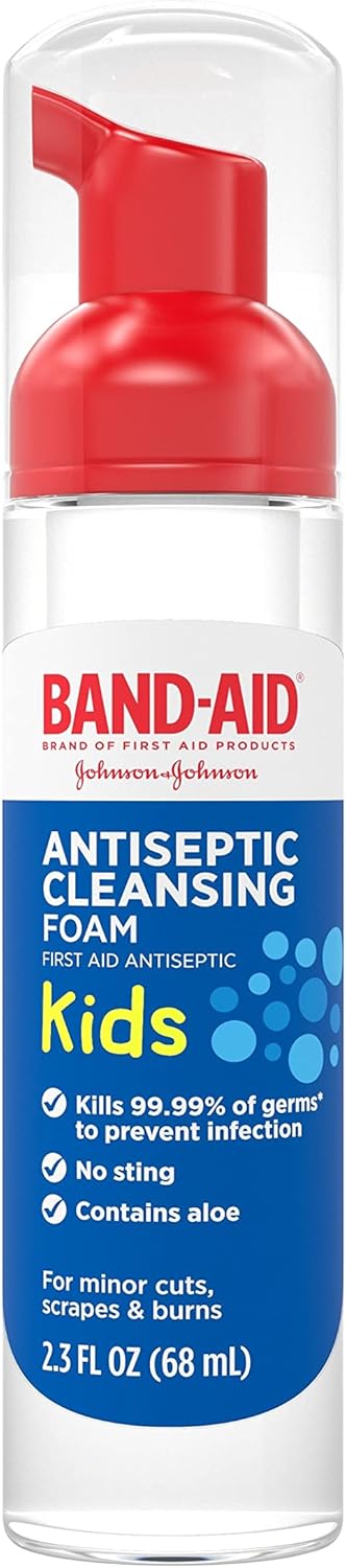 Band-Aid Brand First Aid Antiseptic Cleansing Foam For Kids, 2.3 Fl. Oz