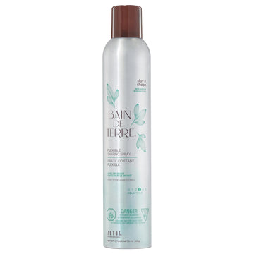 Bain de Terre Stay N' Shape Flexible Shaping Hair Spray | Creates Flexible Hold & Protects Against Humidity | Argan & Monoi Oils | Paraben Free | Color-Safe | 9 Fl Oz
