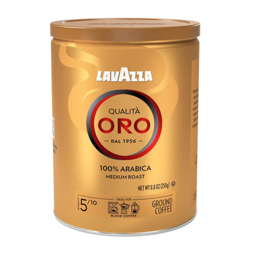 Lavazza Qualita Oro Ground Coffee Blend, Medium Roast, Authentic Italian, Blended And Roasted In Italy, Non Gmo, A Full Bodied With Sweet, Aromatic Flavor, 8.8 Oz (Pack Of 4)