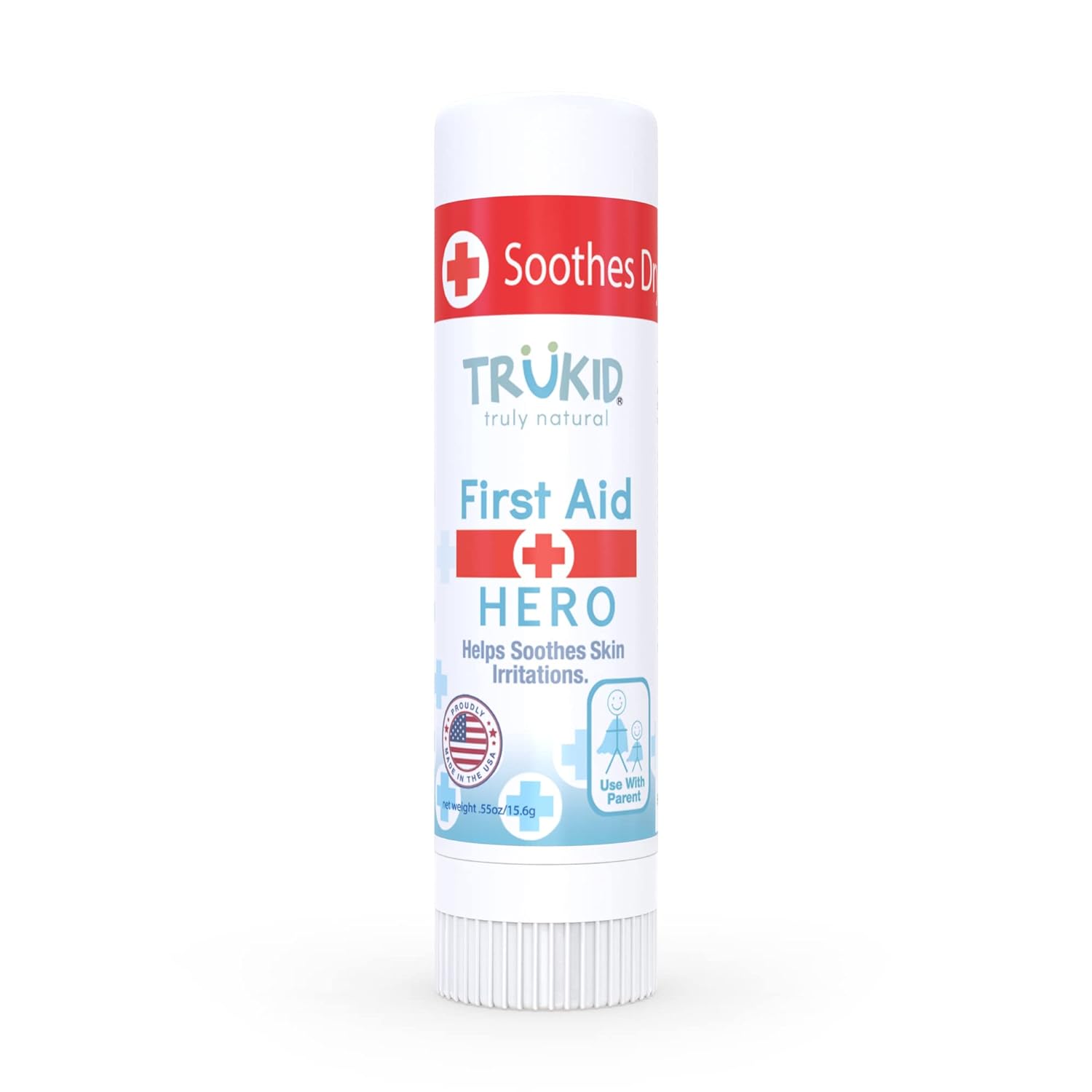 TruKid Hero Stick Therapy Balm - Relieves Itchiness & Irritation, Perfect for On-The-Go, Natural & Non-Toxic Ingredients, Steroid-Free, Fits Anywhere, Pediatrician-Tested, Planet Friendly, 0.55oz