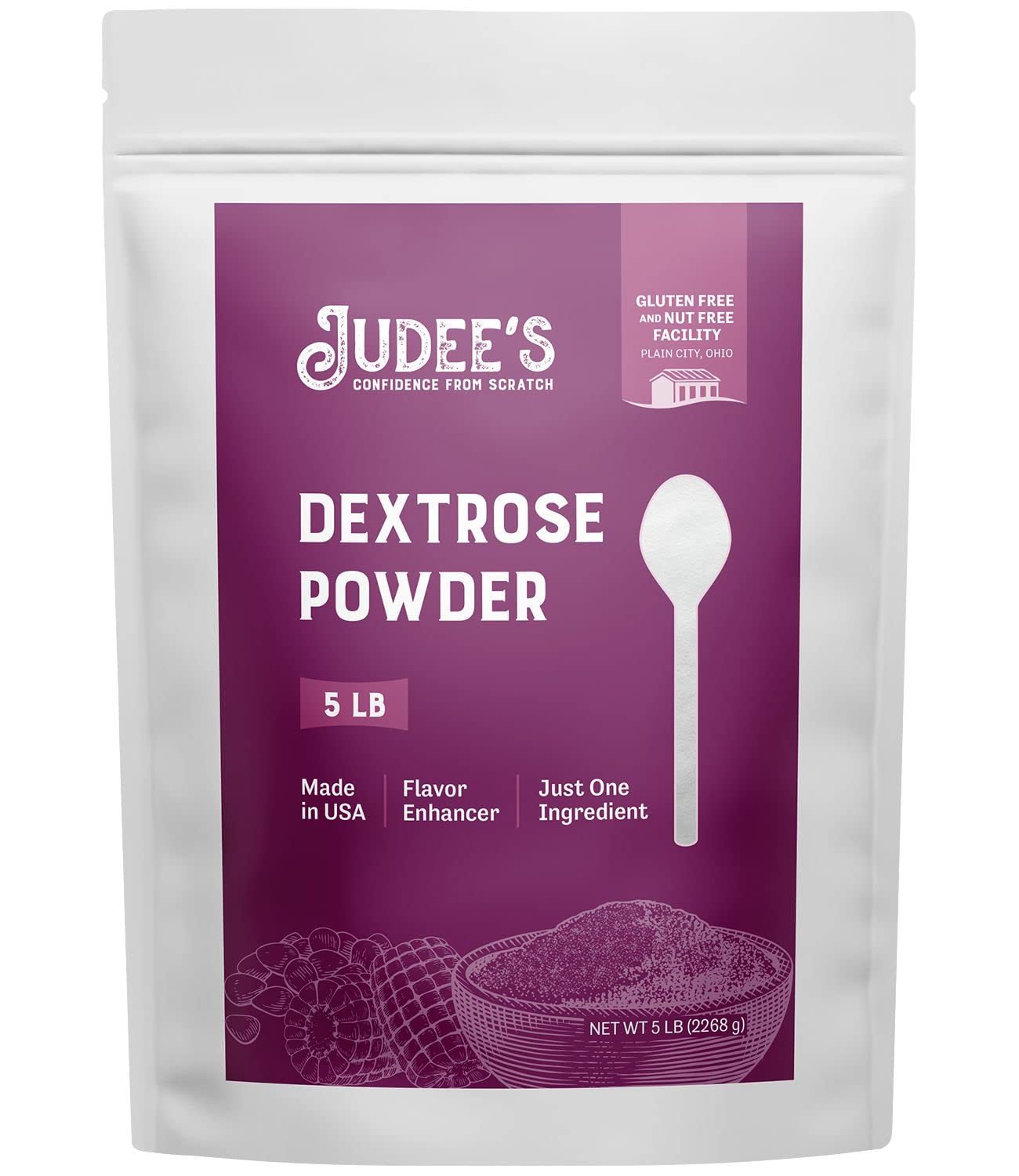 Judee'S Dextrose 5 Lb - Great For Brewing Sugar And Making Easy Glucose Syrup - Use As Flavor Enhancer Or Sweetener - Just One Ingredient - Add To Baked Goods - Gluten-Free And Nut-Free