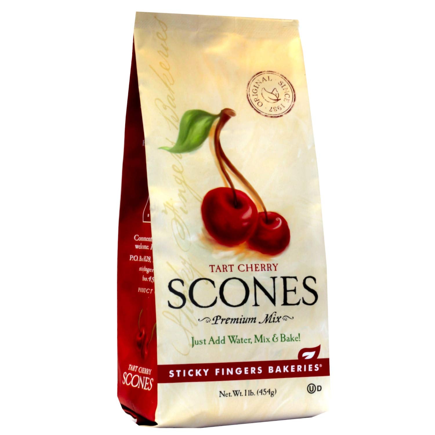 English Scone Mix, Tart Cherries by Sticky Fingers Bakeries – Easy to Make English Scones Fresh Baked, Makes 12 Scones (1pk)