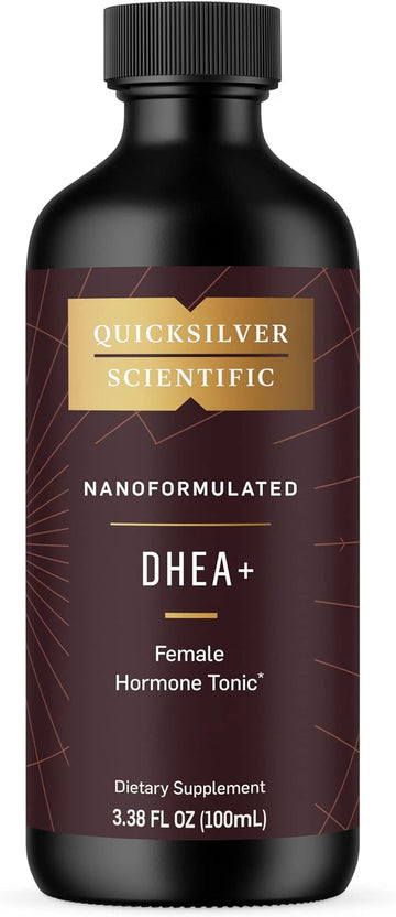 Quicksilver Scientific Nanoformulated Liquid DHEA+ Female Tonic - Micronized DHEA, Pregnenolone, DIM, Chrysin + Herbal Extracts for Woman - Menopause + Perimenopause Support (3.38oz / 100ml)