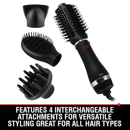 CHI Volumizer 4-in-1 Blowout Brush | Ceramic and Ion Technology | Black